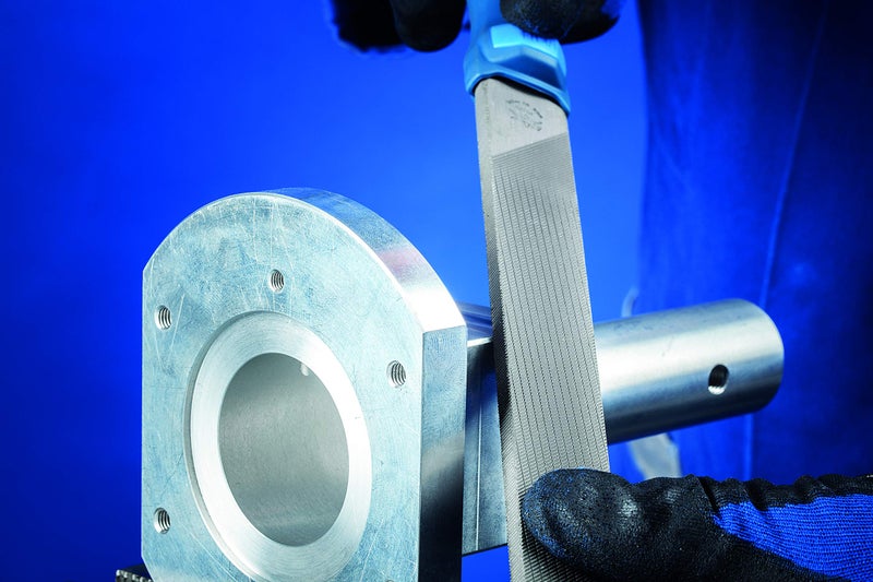 Pferd - 11135P PFERD Flat Hand File with Handle, American Pattern, Chip Breaking, Rectangular, #0 Coarseness, 10" Length, 31/32" Width, 1/4" Thickness - Image 4