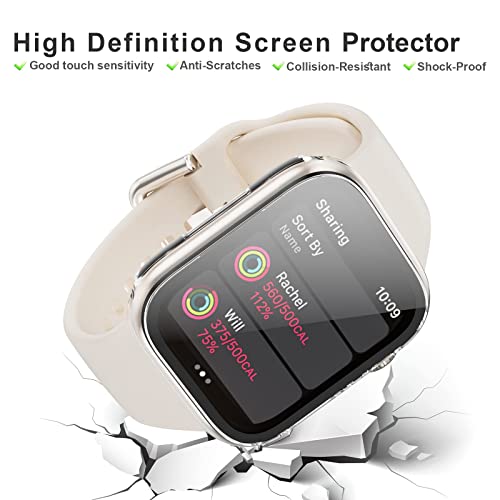 BHARVEST 6 Pack Case for Apple Watch Series 3/2/1 38mm with Tempered Glass Screen Protector, High Definition Scratch Resistant Hard PC Bumper Cover for Apple Watch Accessories (6 Colors, 38mm) - Image 2