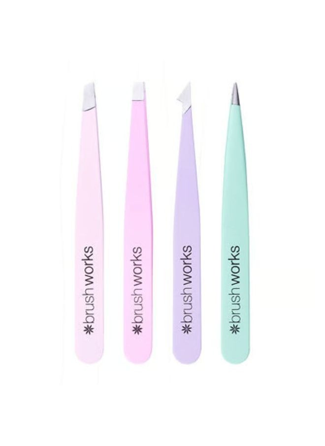 Brushworks HD Combination Tweezer Set - Pastel 