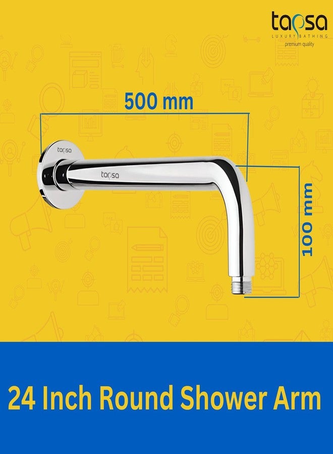 TAPSA LUXURY BATHING Tapsa 304 Stainless Steel 24 Inch Round Arm|Shower Rod For Shower(Set of 1) Shower Head - Image 2