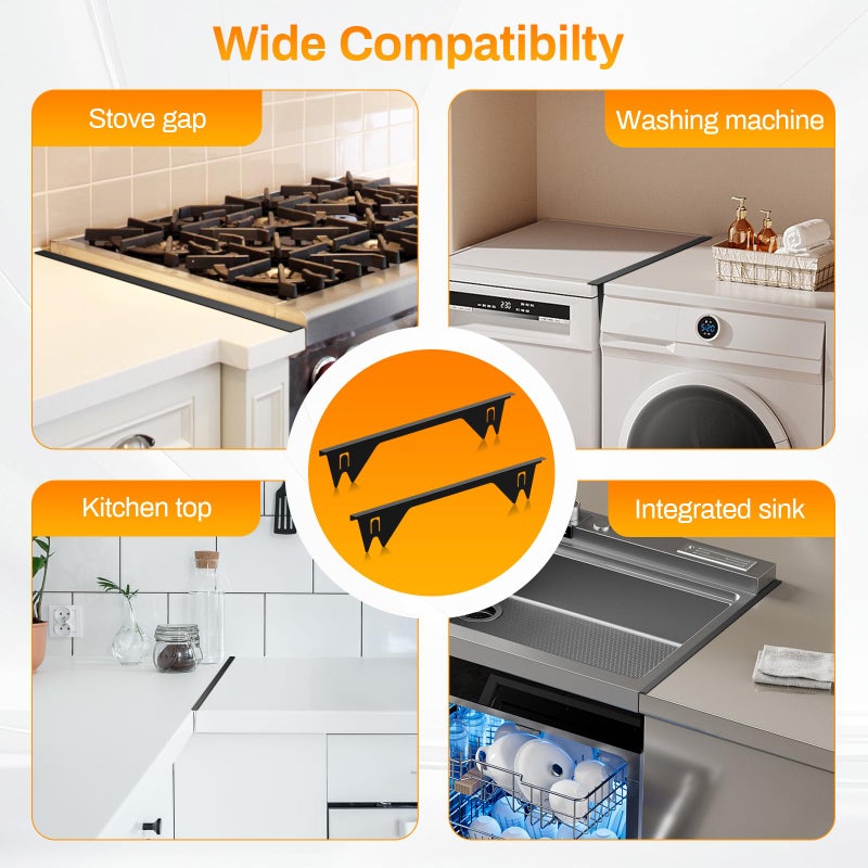 ItsNio Stove Gap Covers Stainless Steel -Length 23.4" Width 0.79",Stove Gap Filler, Oven Gap Filler, Oven Side Gap Filler, Range Trim Kit, Heat Resistant and Easy to Clean, Black(2PCS) - Image 5