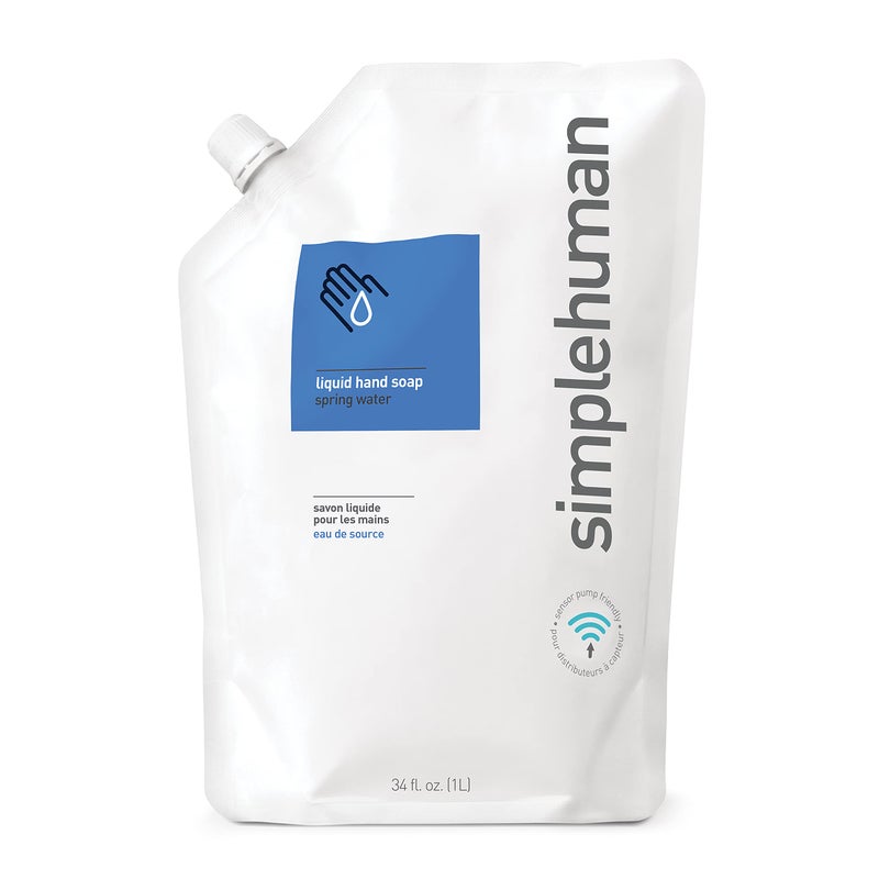 simplehuman Spring Water Moisturizing Liquid Hand Soap Refill Pouch, 34 Fl. Oz. - Image 1