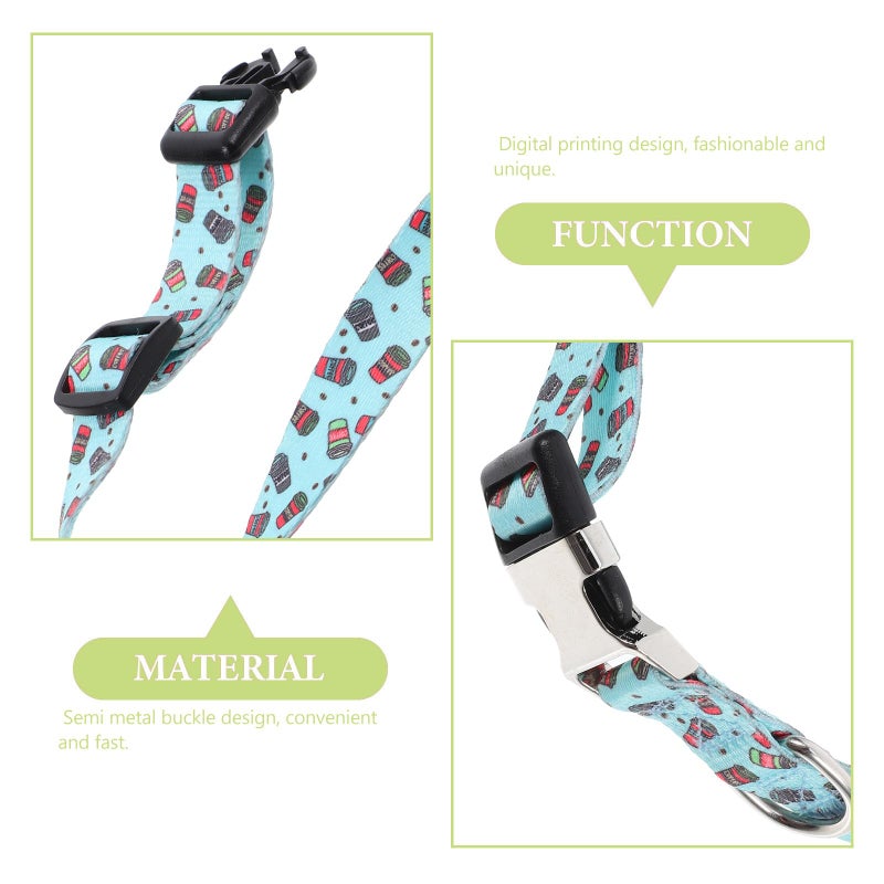 Adjustable Soft Dog Collar Printed Thickened for Small Puppies Service Dogs Size M Green Coffee Color - Image 4