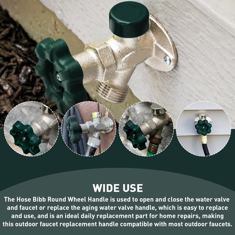 VIDABTE Outdoor Faucet Water Spigot Handle, Hose Bib Round Wheel Handle Replacement Compatible with Danco 10006, 10006 Outdoor Spigot (0.26'' Square Stem) - Image 5