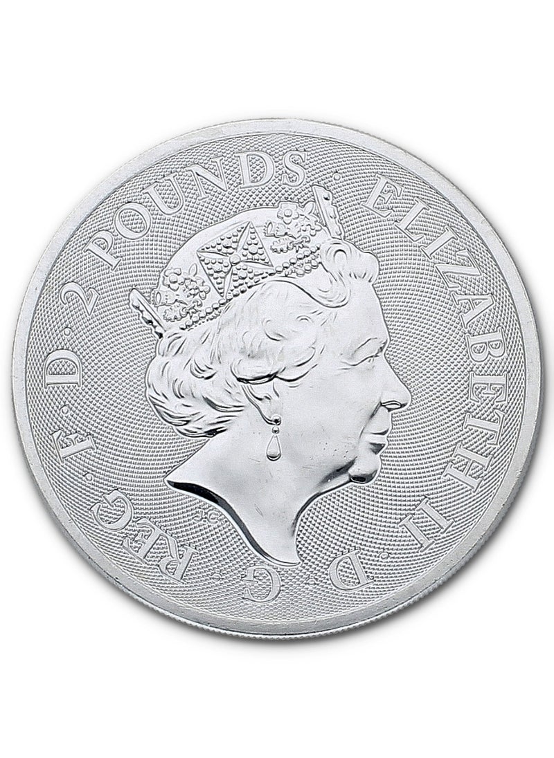 FK Jewellers - Elizabeth II 2 Pounds 1 Ounce Coin in 999.9 Silver - FKJCONSL2217 - Image 1