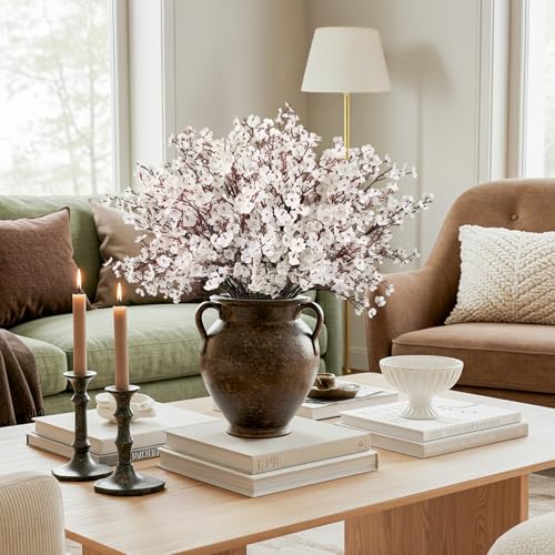 HIAGROW Babys Breath Artificial Flowers 16 Bundles White Real Touch Fake Flowers Silk Flowers Bulk for Vase Home Office Wedding Fall Indoor Outdoor Centerpiece Table Party Decorations - Image 2