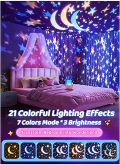 JAJEEK Star Projector Night Light for Kids – 360° Rotating Ceiling Projector with 21 Color Modes, 15 Film Themes & 10 Music Tracks | Remote Control Galaxy Light for Boys & Girls Ages 1–9 | Soothing Nursery Light for Sleep & Play  - Image 2