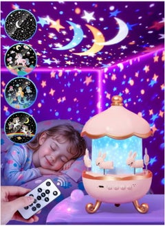JAJEEK Star Projector Night Light for Kids – 360° Rotating Ceiling Projector with 21 Color Modes, 15 Film Themes & 10 Music Tracks | Remote Control Galaxy Light for Boys & Girls Ages 1–9 | Soothing Nursery Light for Sleep & Play  - Image 1