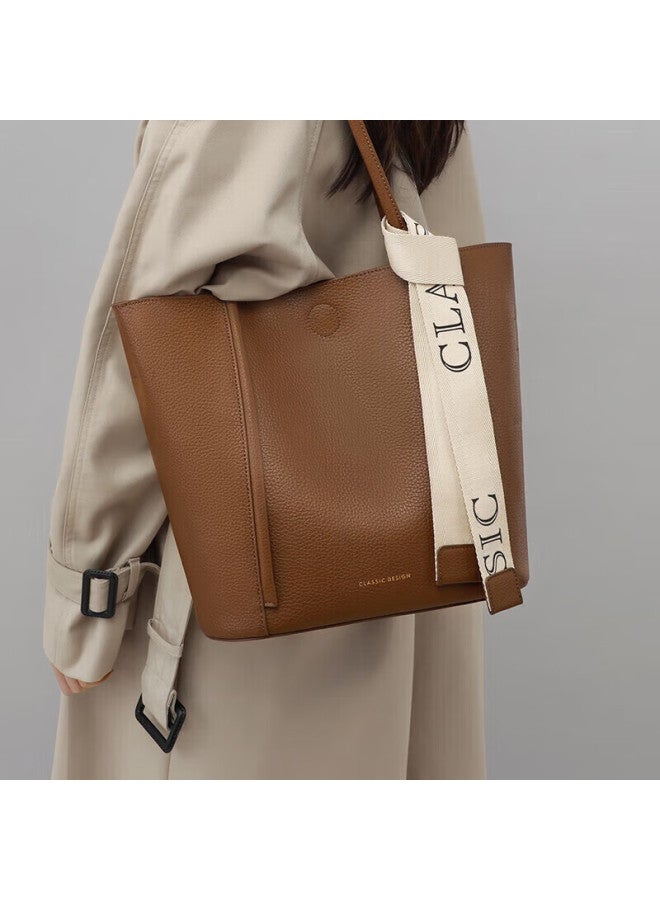 Viney Leather Handbag, Women's Large Capacity Tote Bag, Light Luxury Shoulder Bag, Birthday Gift For Girlfriend, Qixi Festival And Valentine's Day Present - Image 2