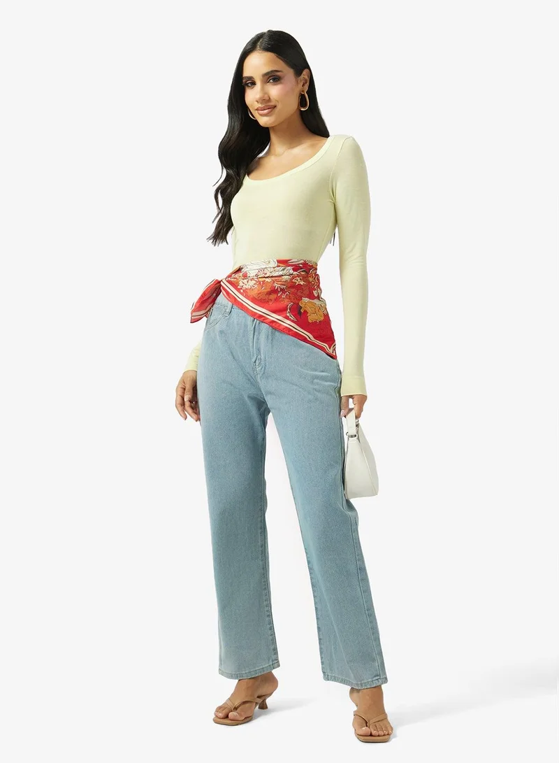 Ginger Mid Rise Straight Fit Jeans