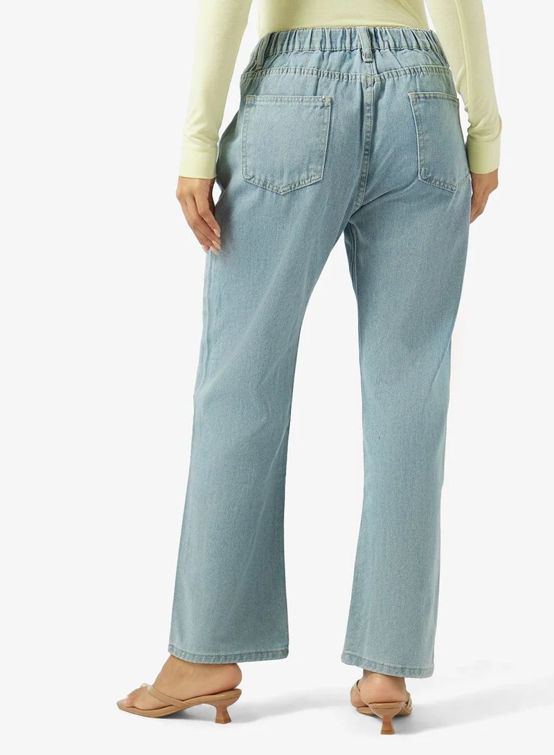 Ginger  Mid Rise Straight Fit Jeans for Women | Best Price UAE