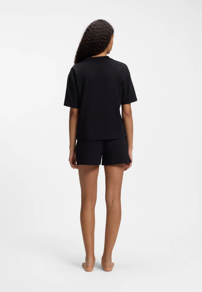 HUGO Stretch-fabric loungewear T-shirt with logo label