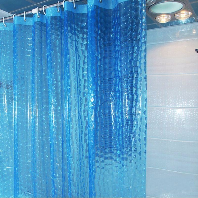 🚽 ستارة حمام أوروبية سميكة بنمط مكعبات مائية مقاومة للعفن ومضادة للماء مقاس 200 200 سم - Image 4
