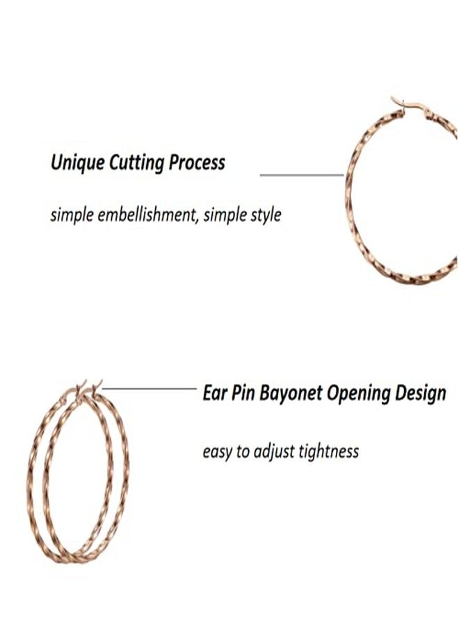EEE ELECRELIVE 8 Pairs Titanium Steel Hoop Earrings Stainless Steel Hoop Earrings Big Hoop Earrings for Women Ears (4 Colors Set) - Image 3