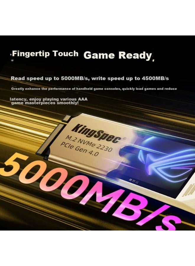 KingSpec كينغسبك 1 تيرابايت SSD NVMe 2230 M.2 واجهة PCIe4.0، سرعة قراءة 5000 ميجابايت/ثانية، متوافق مع جهاز ستيم ديك المحمول - Image 2