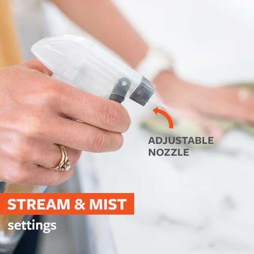 Full Circle خدمة زجاجة الدائرة الكاملة - زجاجة رذاذ زجاجية قابلة لإعادة التعبئة للتنظيف - خيارات رذاذ متعددة و ضبابية، قاعدة من الخيزران و سيليكون - مثالية للحلول غير السامة و رعاية النباتات، 16 أونصة، رمادي - Image 5