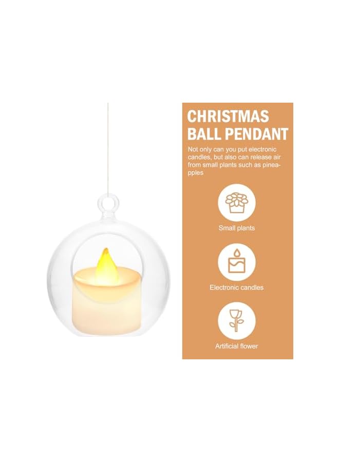 The Bros 10 قطع كرات زينة بلاستيكية شفافة قابلة للتعبئة لعيد الميلاد، حامل شمعة معلق، شفاف 3.14 بوصة، مثالي لحفلات الزفاف، أعياد الميلاد، وزينة العطلات - Image 3