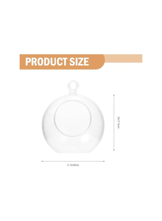 The Bros 10 قطع كرات زينة بلاستيكية شفافة قابلة للتعبئة لعيد الميلاد، حامل شمعة معلق، شفاف 3.14 بوصة، مثالي لحفلات الزفاف، أعياد الميلاد، وزينة العطلات - Image 2