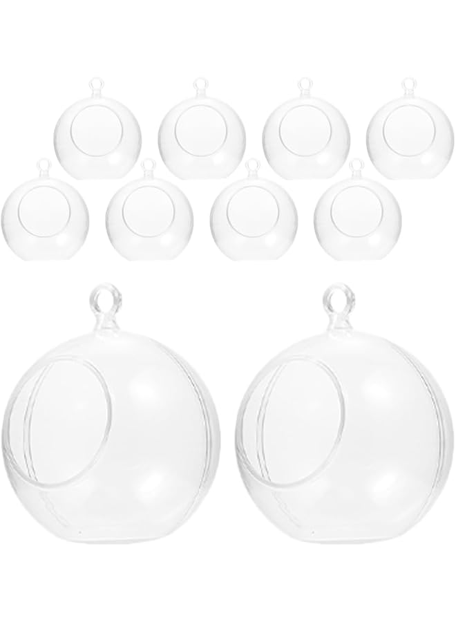 The Bros 10 قطع كرات زينة بلاستيكية شفافة قابلة للتعبئة لعيد الميلاد، حامل شمعة معلق، شفاف 3.14 بوصة، مثالي لحفلات الزفاف، أعياد الميلاد، وزينة العطلات - Image 1