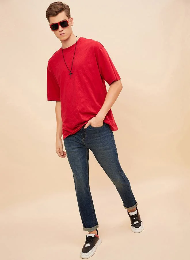 HIGH STAR Straight Fit Light Fade Stretchable Jeans by Styli
