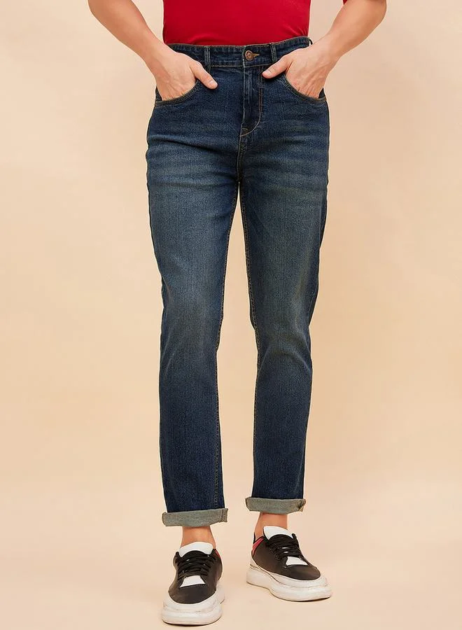 HIGH STAR Straight Fit Light Fade Stretchable Jeans by Styli