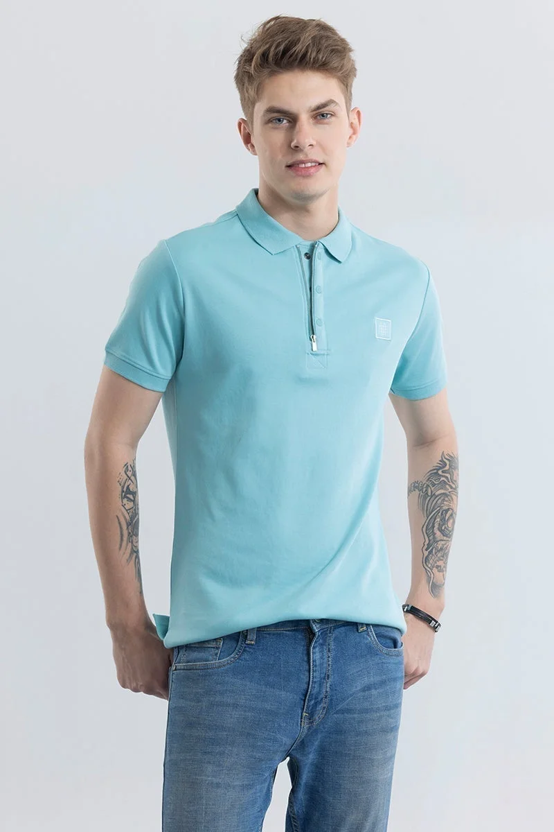 سنيتش Manuela Light Blue Plain Polo T-Shirt