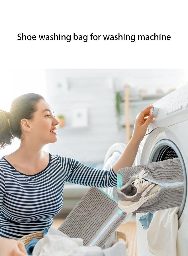 2 Pack Shoe Washing Bag for Washing Machine, Laundry Shoe Bag For Washer and Dryer, Portable Reusable Shoe Care Bag for All Shoe Types and Sizes - Image 3