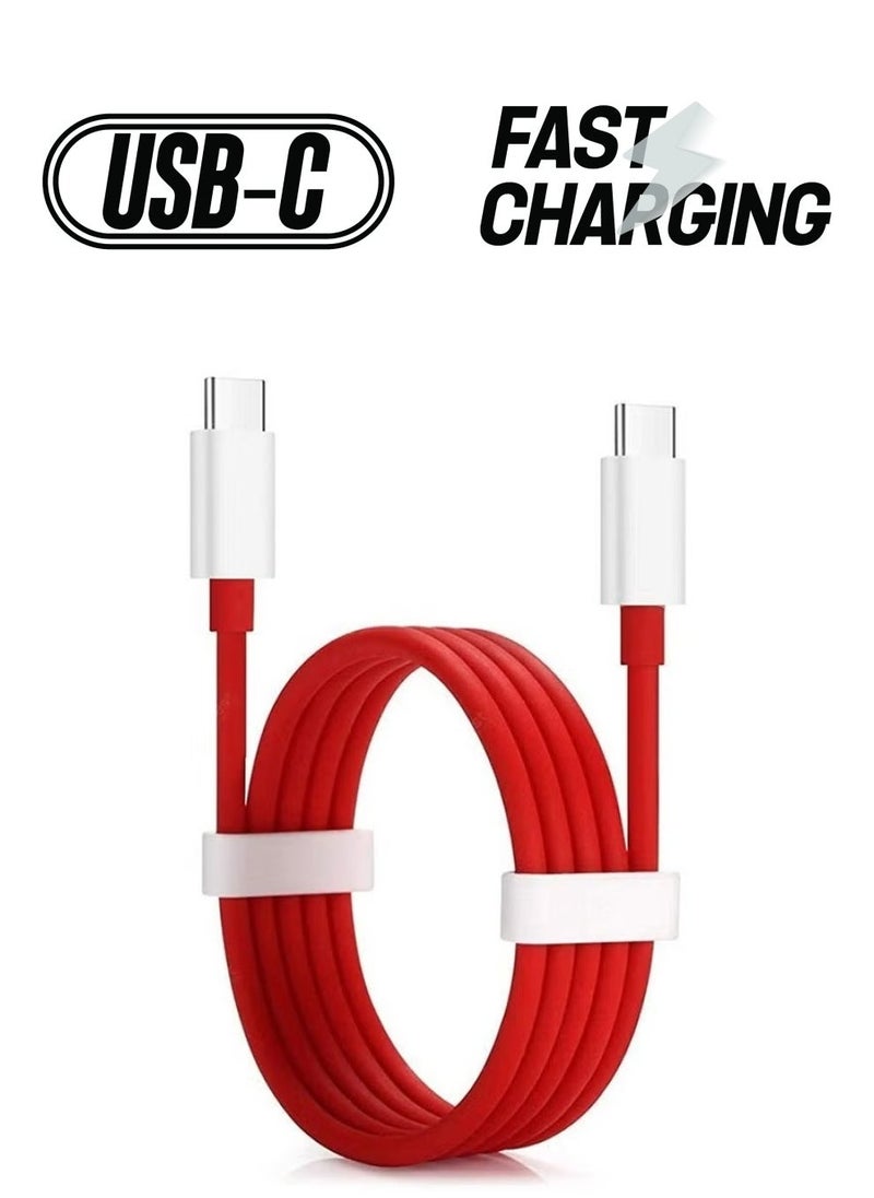 Raxoom 1 Pack of OnePlus Type-C to Type-C Cable â€“ Red, Fast Charging & Data Transfer - Image 1