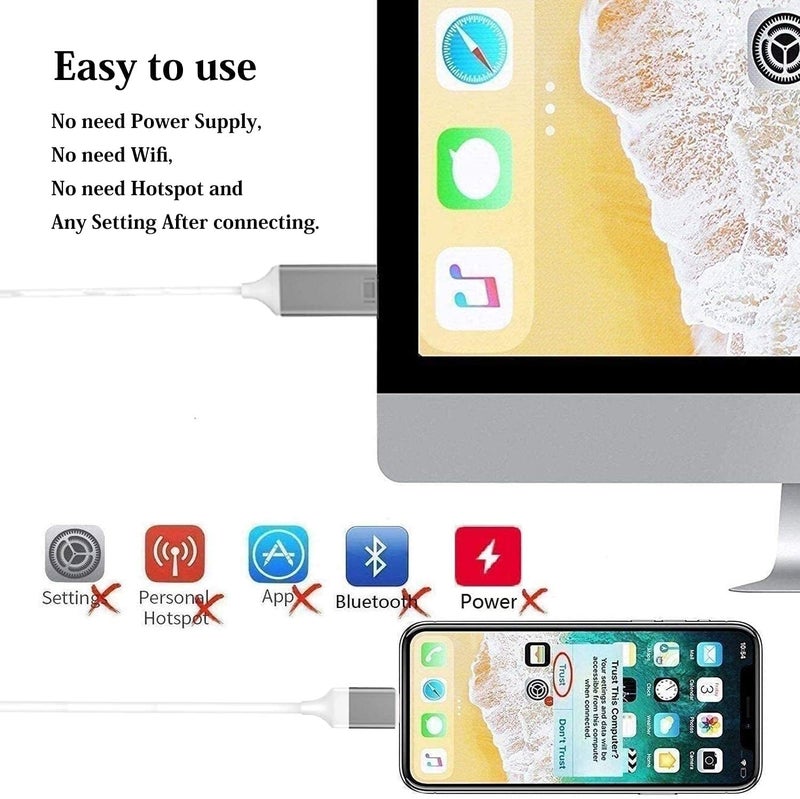 محول Lightning إلى HDMI معتمد من Apple MFi للهاتف إلى التلفزيون، متوافق مع iPhone وiPad، موصل شاشة متزامن يتصل مباشرة بـ HD TV/شاشة/بروجيكتور بدون حاجة إلى مصدر طاقة - Image 4