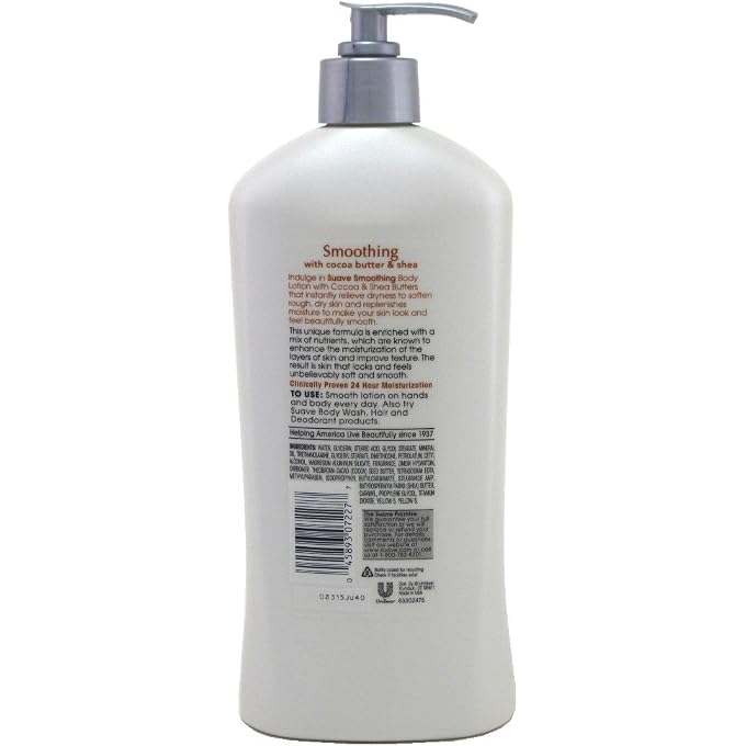 Suave Skin Lotion 18 Ounce Pump Smoothing Cocoa Butter & Shea (532ml) (3 Pack) - Image 2