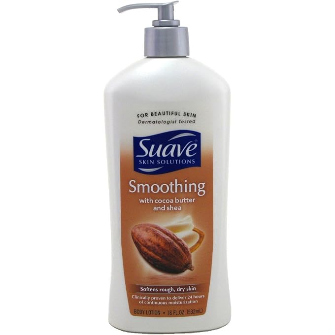 Suave Skin Lotion 18 Ounce Pump Smoothing Cocoa Butter & Shea (532ml) (3 Pack) - Image 1