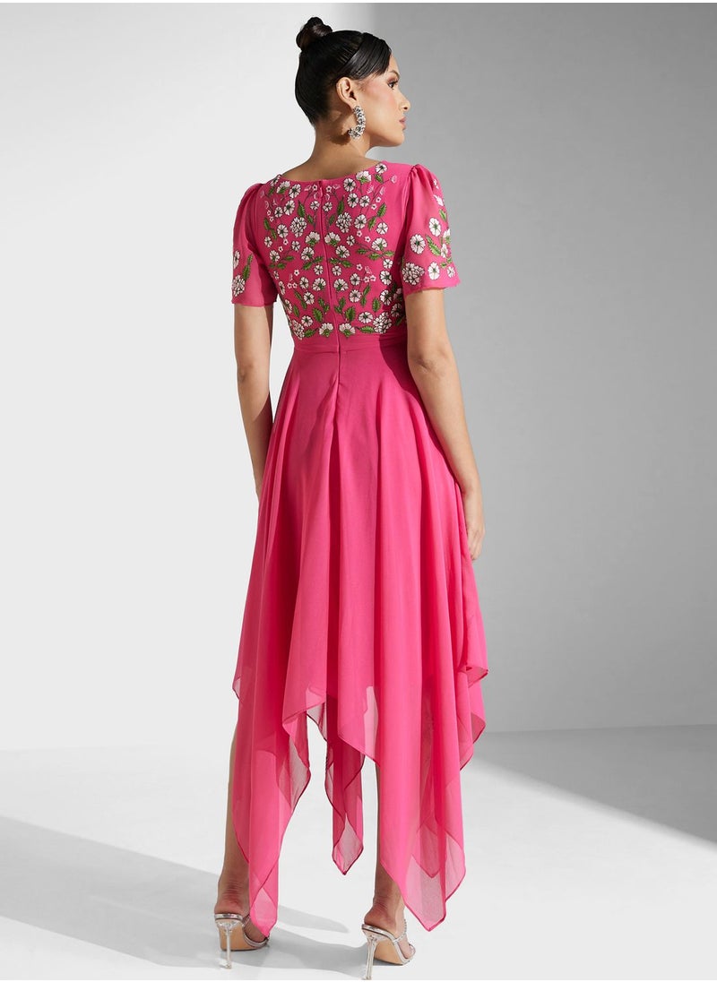 Frock and Frill Floral Chiffon Dress  - Image 2