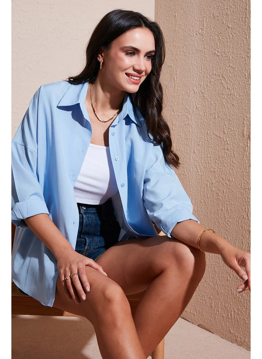 Lela Cotton Blend Regular Fit Shirt Women's Shirt 6772418