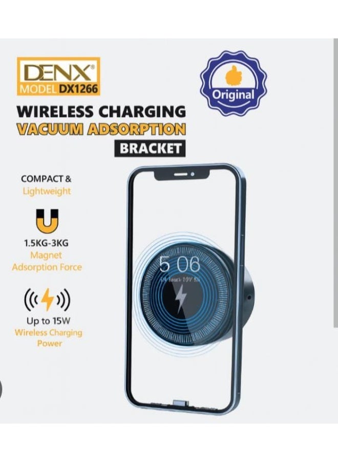 Denx DENX DX1266 Magnetic Wireless Charging Vacuum Adsorption Bracket – Fast, Secure & Smart Charging Solution - Image 2