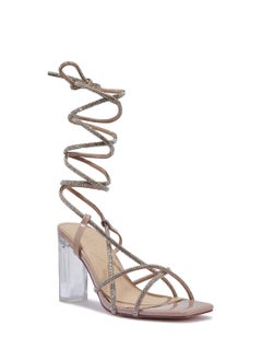 Truffle Block Heel Diamante Dtrappy Sandal  - Image 2