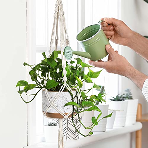 MIPON 3 Pack Macrame Plant Hanger Indoor Hanging Planter for Plants Holder with 3 Hooks,46"/41"/34" Size for Boho Home Decor,Ivory(POTS NOT Included) - Image 2
