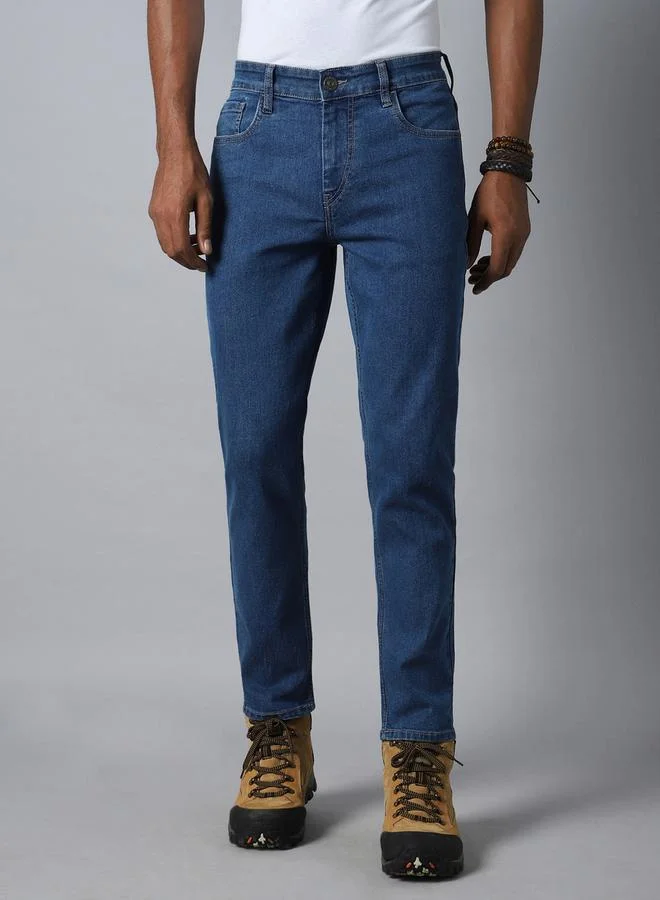 HIGH STAR HIGH STAR Mid Rise Plain Regular Fit Jeans