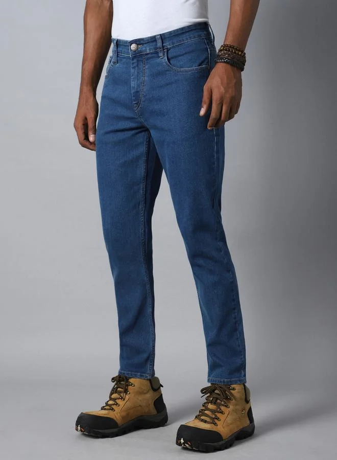 HIGH STAR HIGH STAR Mid Rise Plain Regular Fit Jeans