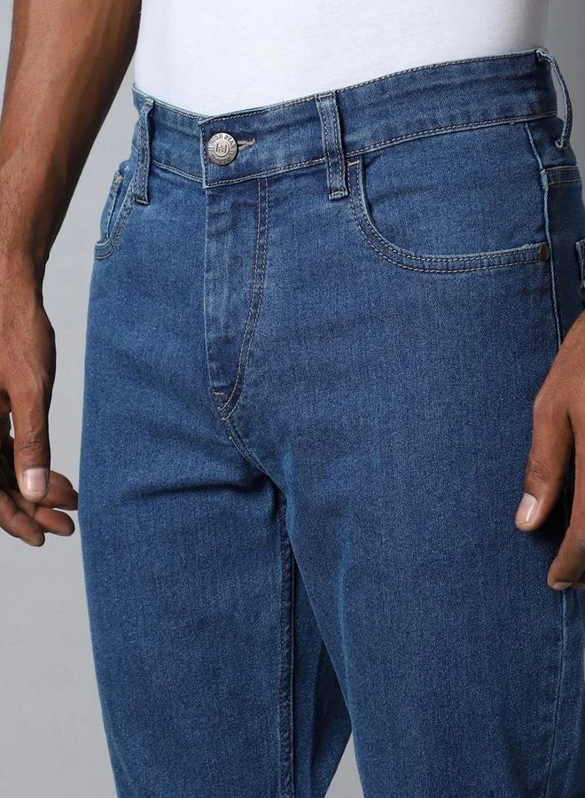 HIGH STAR HIGH STAR Mid Rise Plain Regular Fit Jeans