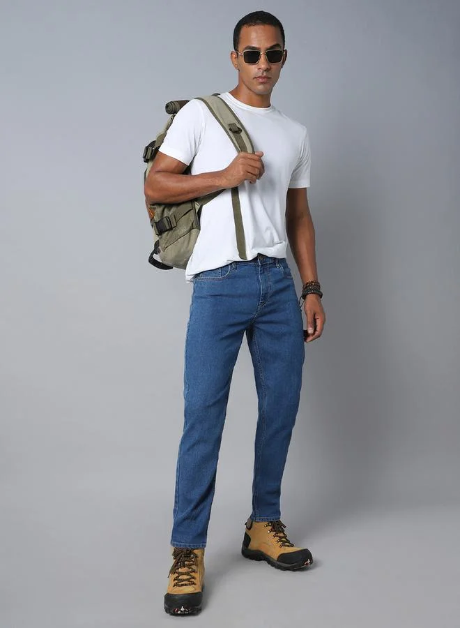 HIGH STAR HIGH STAR Mid Rise Plain Regular Fit Jeans