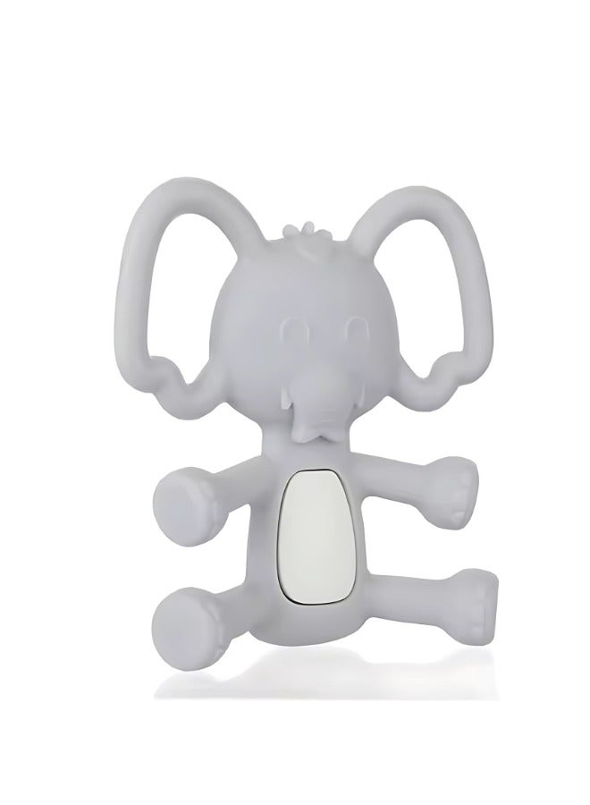 Twisoo Elephant Silicone Baby Teether - BPA-Free Food Grade Teething Toy for Infants 6-12 Months, Soft Gum Soothing Chewing Toy, Easy-to-Grasp Design ( Gray ) - Image 2