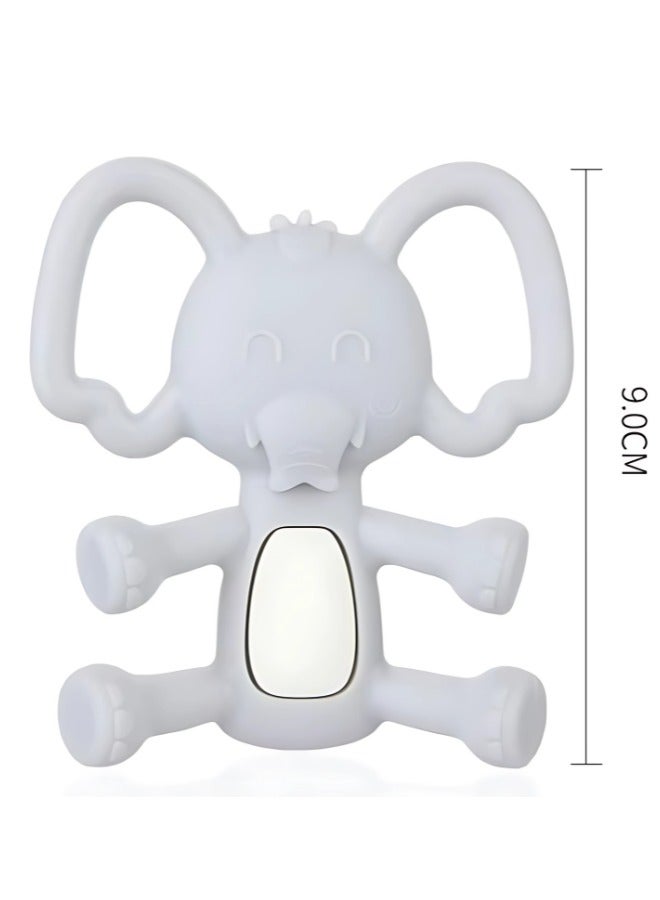 Twisoo Elephant Silicone Baby Teether - BPA-Free Food Grade Teething Toy for Infants 6-12 Months, Soft Gum Soothing Chewing Toy, Easy-to-Grasp Design ( Gray ) - Image 3