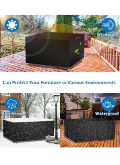 EzzySo Patio Furniture Cover 250x200x80 Cm, Outdoor Table And Chair Set Covers, Dust-Proof And UV-Resistant Garden Furniture Set Cover, 210D Heavy-Duty Oxford Fabric Furniture Covers, Black  - Image 5