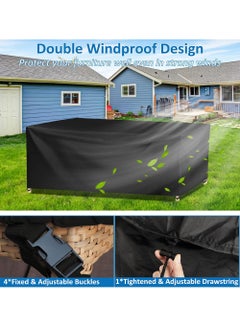 EzzySo Patio Furniture Cover 250x200x80 Cm, Outdoor Table And Chair Set Covers, Dust-Proof And UV-Resistant Garden Furniture Set Cover, 210D Heavy-Duty Oxford Fabric Furniture Covers, Black  - Image 2