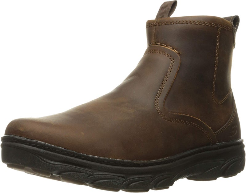 Skechers mens Resment Korver Chukka Boot, Dark Brown, 11.5 US - Image 2