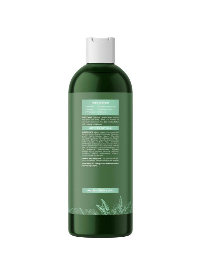 Maple Holistics - Clarifying Shampoo for Build Up and Oily Hair - Deep Cleansing Shampoo with Rosemary - Refreshing Lemon for Greasy Hair & Jojoba Oil for Scalp Cleanser - Anti Residue Shampoo for Healthy Scalp - 8 Oz - Image 1