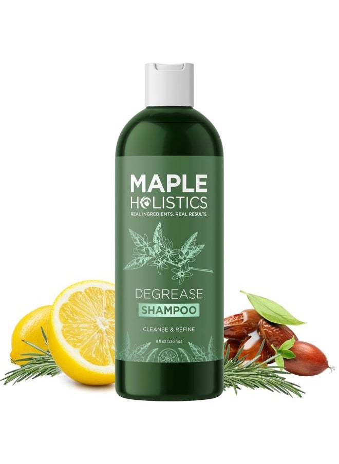 Maple Holistics - Clarifying Shampoo for Build Up and Oily Hair - Deep Cleansing Shampoo with Rosemary - Refreshing Lemon for Greasy Hair & Jojoba Oil for Scalp Cleanser - Anti Residue Shampoo for Healthy Scalp - 8 Oz - Image 1