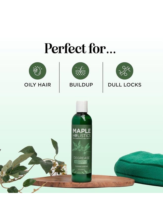 Maple Holistics - Clarifying Shampoo for Build Up and Oily Hair - Deep Cleansing Shampoo with Rosemary - Refreshing Lemon for Greasy Hair & Jojoba Oil for Scalp Cleanser - Anti Residue Shampoo for Healthy Scalp - 8 Oz - Image 1