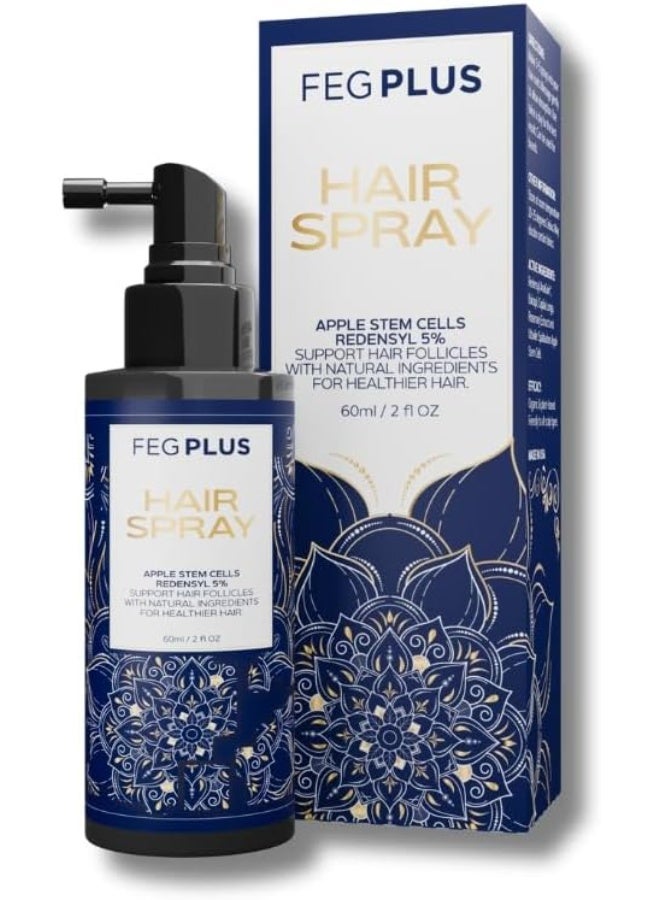 FEG PLUS Hair Spray – Apple Stem Cells FEG PLUS Hair Spray is formulated with Apple Stem Cells and Redensyl 5%, designed to support hair follicles with natural ingredients while promoting healthier-looking, fuller, and stronger hair. - Image 1