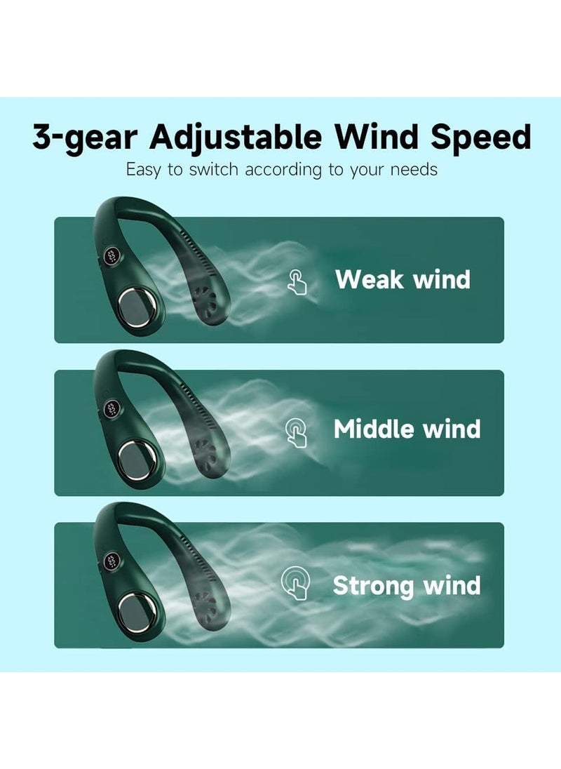 Three Speed Hanging Neck Fan N20 Silent Digital Display USB Hanging Neck Bladeless Fan Custom Made Lazy Outdoor Small Fan